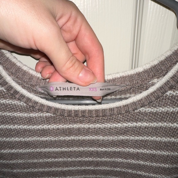 Athleta Kennewick Stripe Merino Wool Sweater Tan Women’s XXS - Picture 5 of 7